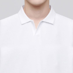 Slit Neck Piqué Polo Shirt [White]