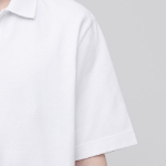 Slit Neck Piqué Polo Shirt [White]