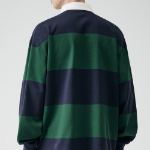 Oversized Stripe Rugby Shirt [Navy/Green]