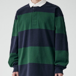 Oversized Stripe Rugby Shirt [Navy/Green]