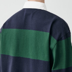 Oversized Stripe Rugby Shirt [Navy/Green]