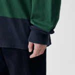 Oversized Stripe Rugby Shirt [Navy/Green]