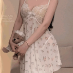 See-Through Flower Lace Slip Dress