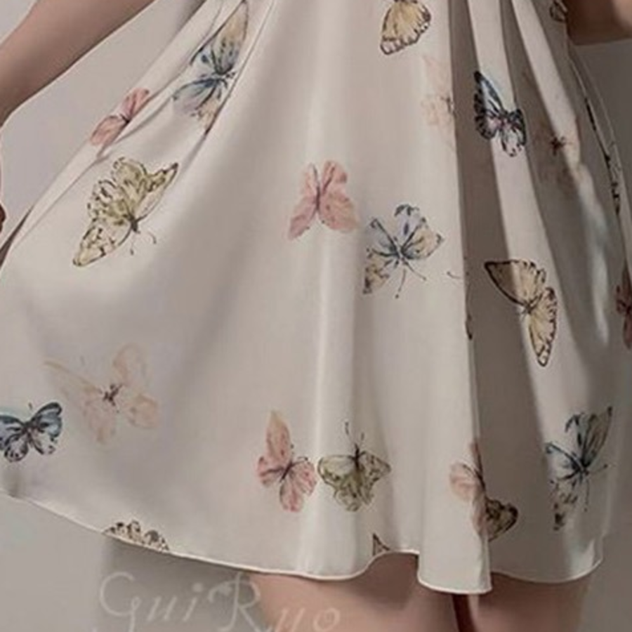 Butterfly Lace Strap Slip Dress