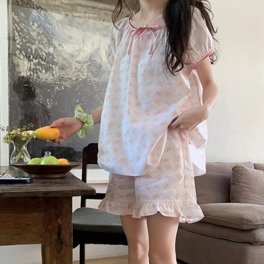 Pink Ribbon Pajama Set