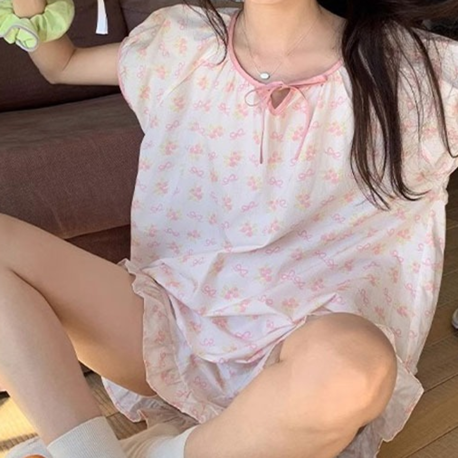 Pink Ribbon Pajama Set