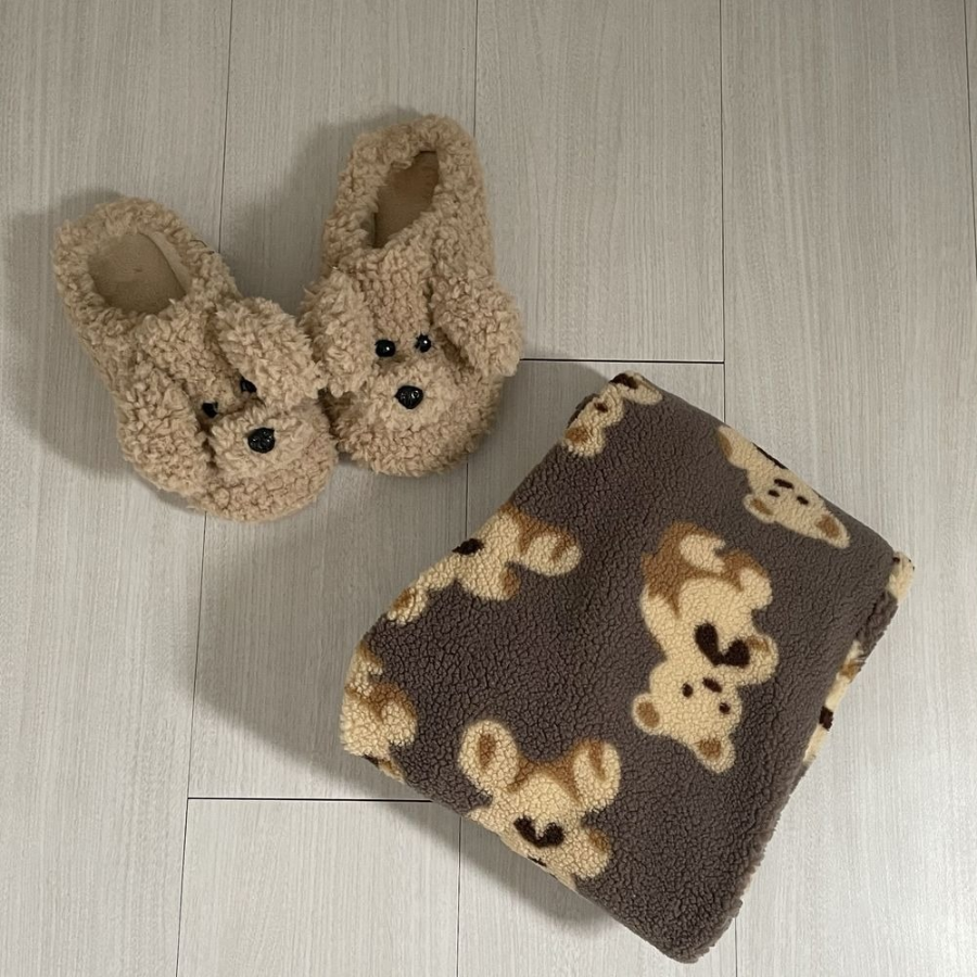 Yubu V-Neck Pocket Fleece Pajama Set