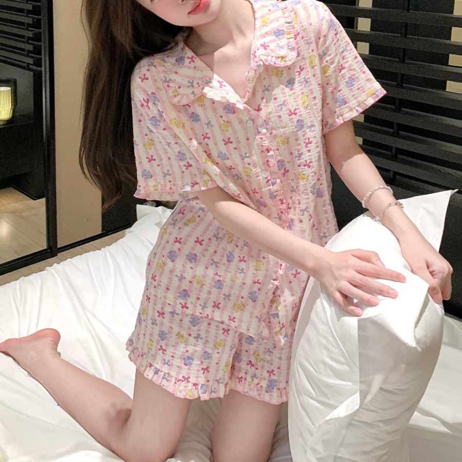 Jellybear Check Frill Pajama Set