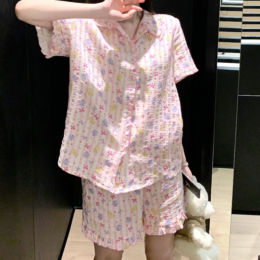 Jellybear Check Frill Pajama Set