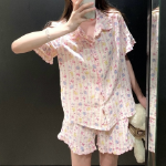 Jellybear Check Frill Pajama Set