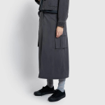 JAJU Seersucker Midi Skirt (Charcoal) — сдержанная элегантность на каждый день