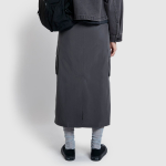 JAJU Seersucker Midi Skirt (Charcoal) — сдержанная элегантность на каждый день