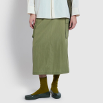 JAJU Seersucker Midi Skirt (Khaki) — лёгкость природы в городском ритме