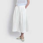 JAJU Full Seersucker Skirt (White) — лёгкость и свежесть в классическом исполнении