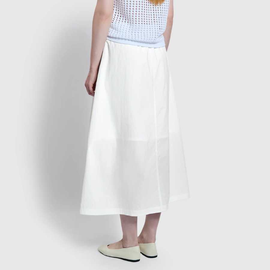 JAJU Full Seersucker Skirt (White) — лёгкость и свежесть в классическом исполнении