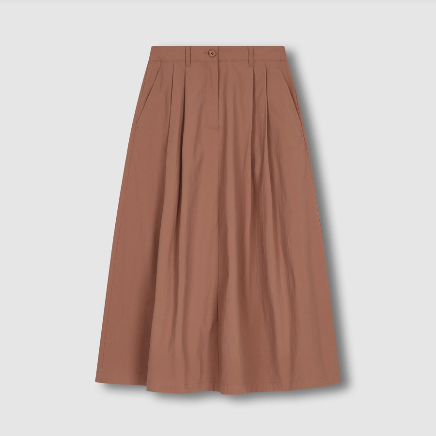JAJU Full Seersucker Skirt (Brick) — тёплый оттенок и лёгкость в каждом движении