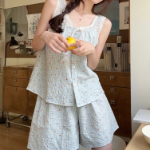 Laby Dot Lace Homewear Pajama Set