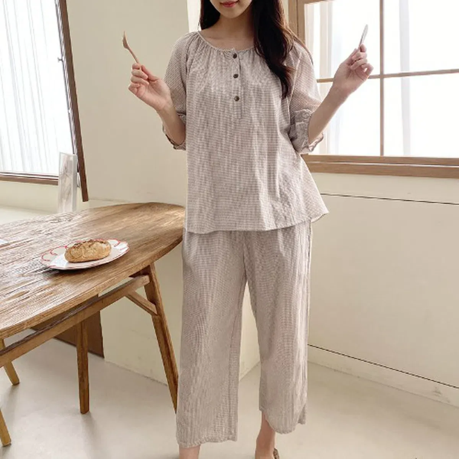 Luna 2-Piece Cotton 3/4 Sleeve Pajama