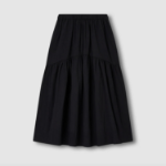 JAJU Shirring Skirt (Black) — мягкая драпировка и элегантность в движении