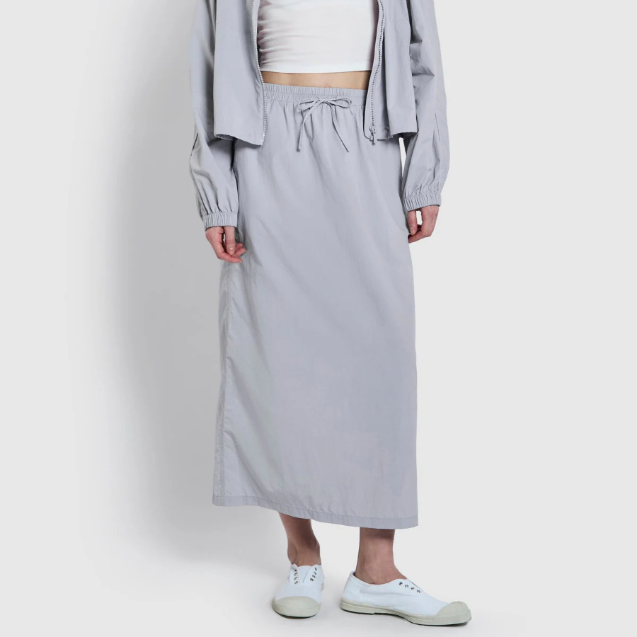 JAJU Seersucker H-line Skirt (Sky Blue) — свежесть цвета и чистота линий