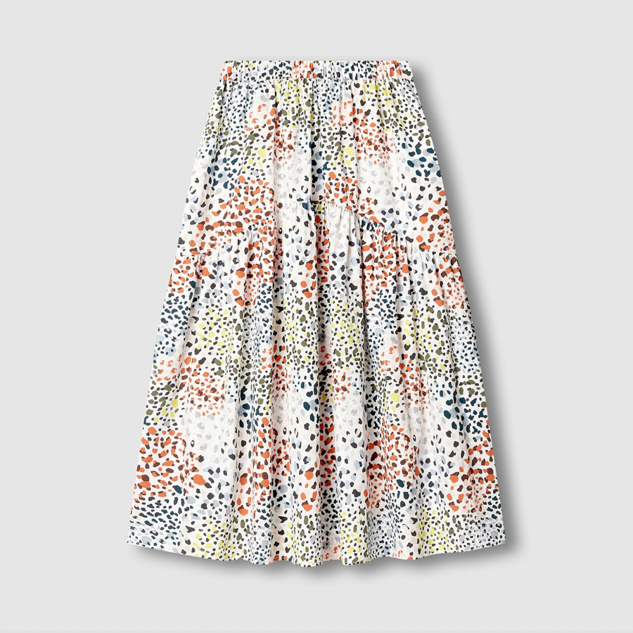 JAJU Shirring Skirt (Off White) — лёгкость, свет и элегантная драпировка
