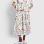 JAJU Shirring Skirt (Off White) — лёгкость, свет и элегантная драпировка