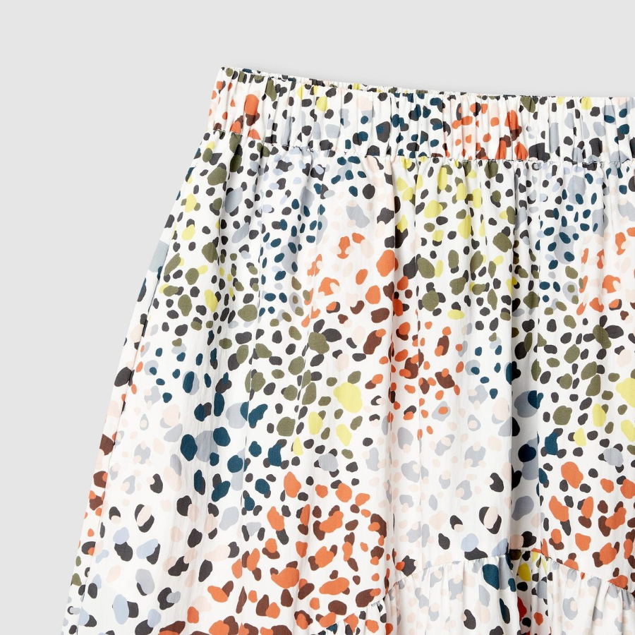 JAJU Shirring Skirt (Off White) — лёгкость, свет и элегантная драпировка