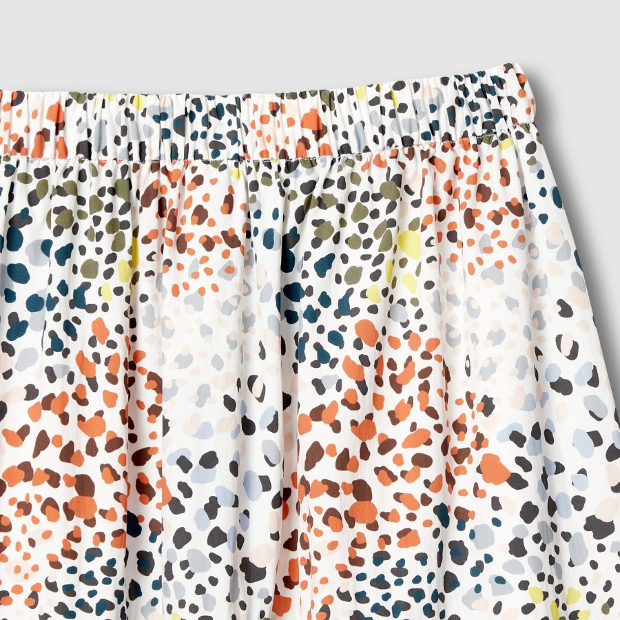 JAJU Shirring Skirt (Off White) — лёгкость, свет и элегантная драпировка