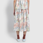 JAJU Shirring Skirt (Off White) — лёгкость, свет и элегантная драпировка