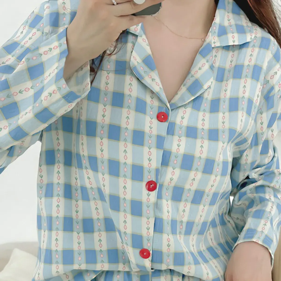 Parannara Shirt Collar 2-Piece Pajama Set