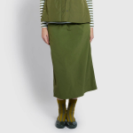 JAJU Seersucker H-line Skirt (Khaki) — структура и сдержанный стиль на каждый день