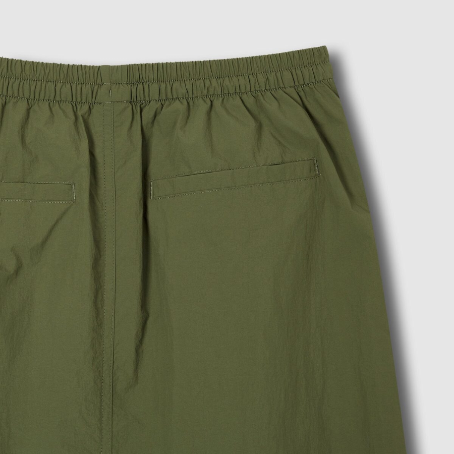 JAJU Seersucker H-line Skirt (Khaki) — структура и сдержанный стиль на каждый день