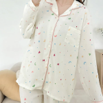 Moon & Star Shirt Collar Pajama Set