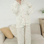 Moon & Star Shirt Collar Pajama Set