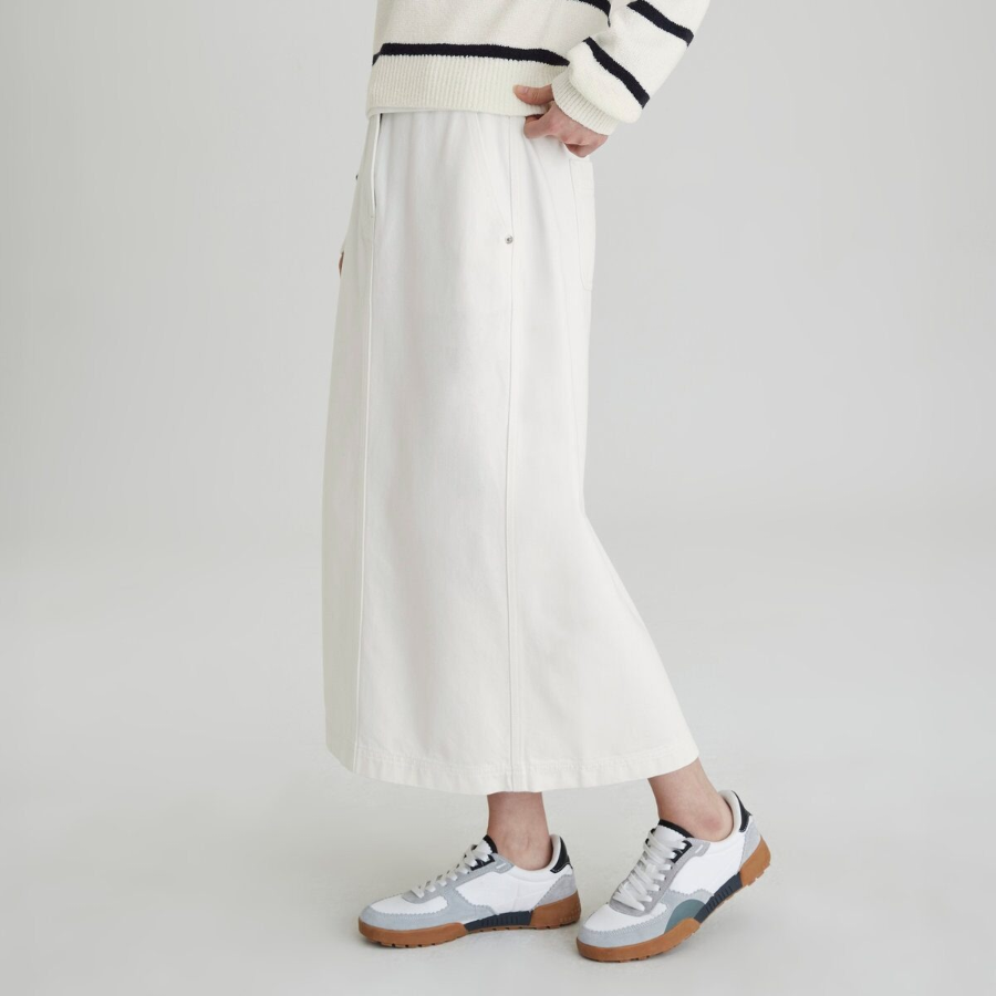 JAJU Denim Skirt (Ivory) — светлая альтернатива классическому дениму