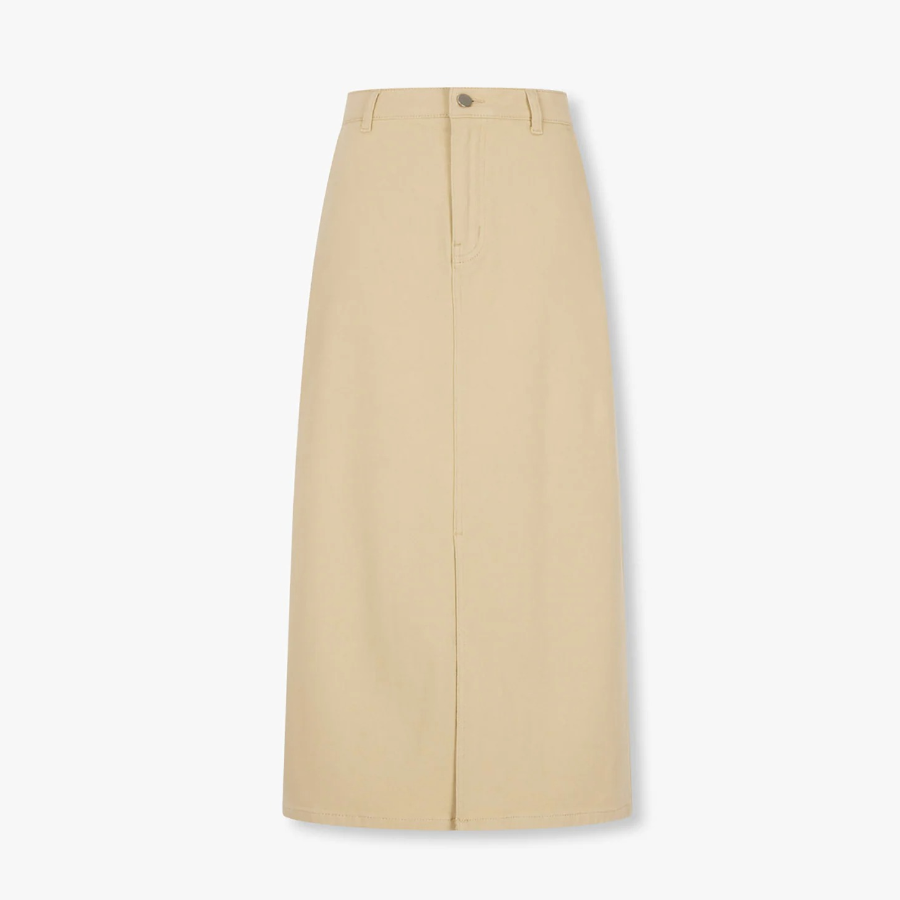 JAJU H-Line Slit Skirt (Beige) — элегантный минимализм на каждый день