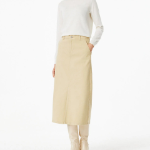 JAJU H-Line Slit Skirt (Beige) — элегантный минимализм на каждый день