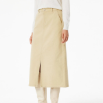 JAJU H-Line Slit Skirt (Beige) — элегантный минимализм на каждый день