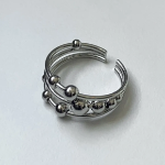 Серебряное открытое кольцо с плетёным узором