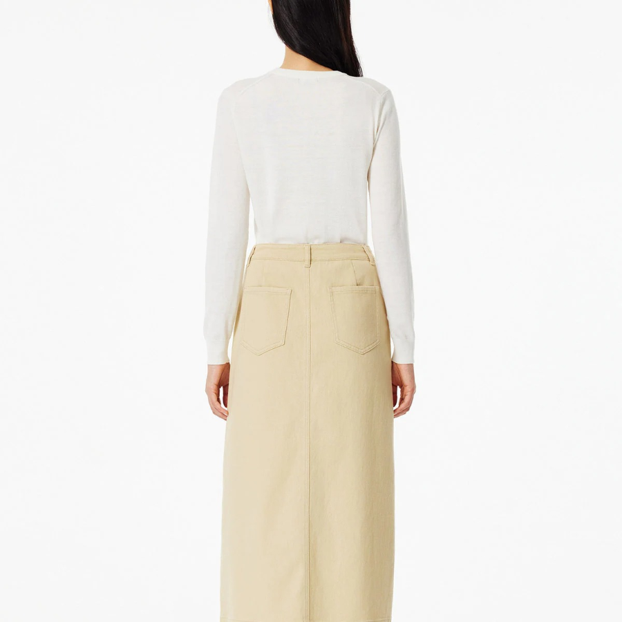 JAJU H-Line Slit Skirt (Beige) — элегантный минимализм на каждый день