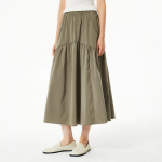 JAJU Shirring Skirt (Khaki) — лёгкость формы и свобода движения