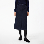 JAJU H-Line Slit Skirt (Navy) — классическая строгость в современном исполнении