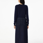 JAJU H-Line Slit Skirt (Navy) — классическая строгость в современном исполнении