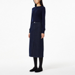 JAJU H-Line Slit Skirt (Navy) — классическая строгость в современном исполнении