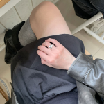 Серебряное открытое кольцо с асимметричными волнистыми краями