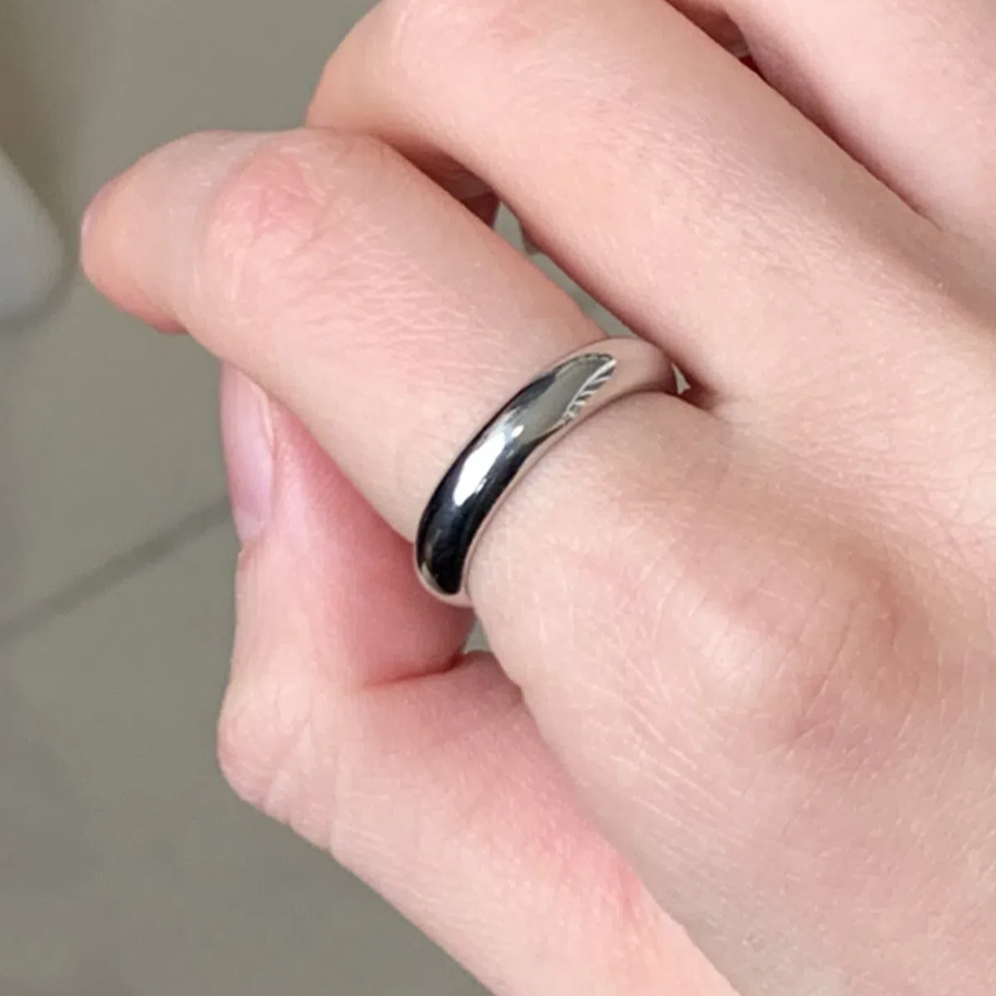 Серебряное базовое открытое кольцо