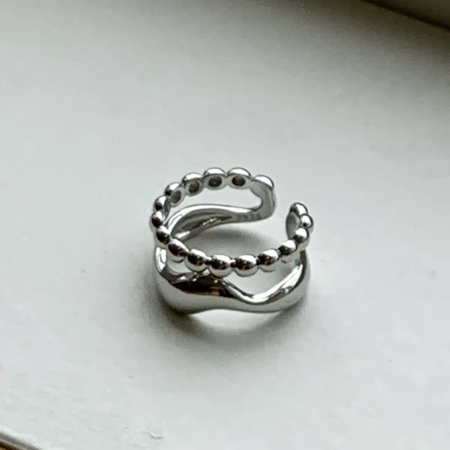 Серебряное открытое кольцо с королевским силуэтом для многослойного ношения