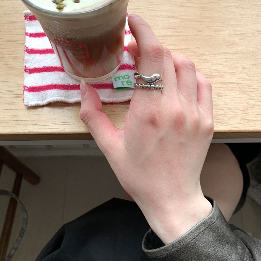 Серебряное открытое кольцо с королевским силуэтом для многослойного ношения