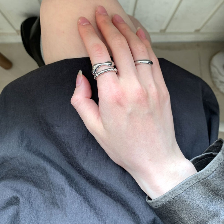 Серебряное открытое кольцо с королевским силуэтом для многослойного ношения