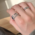 Серебряное открытое кольцо с королевским силуэтом для многослойного ношения